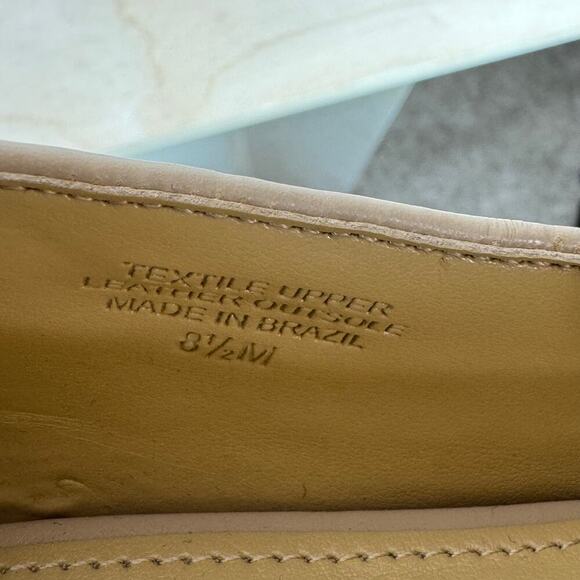 Talbots JANE BOW LOAFERS RIBBON TWEED Cream Preppy Academia Leather 8.5 Leather - Picture 8 of 10